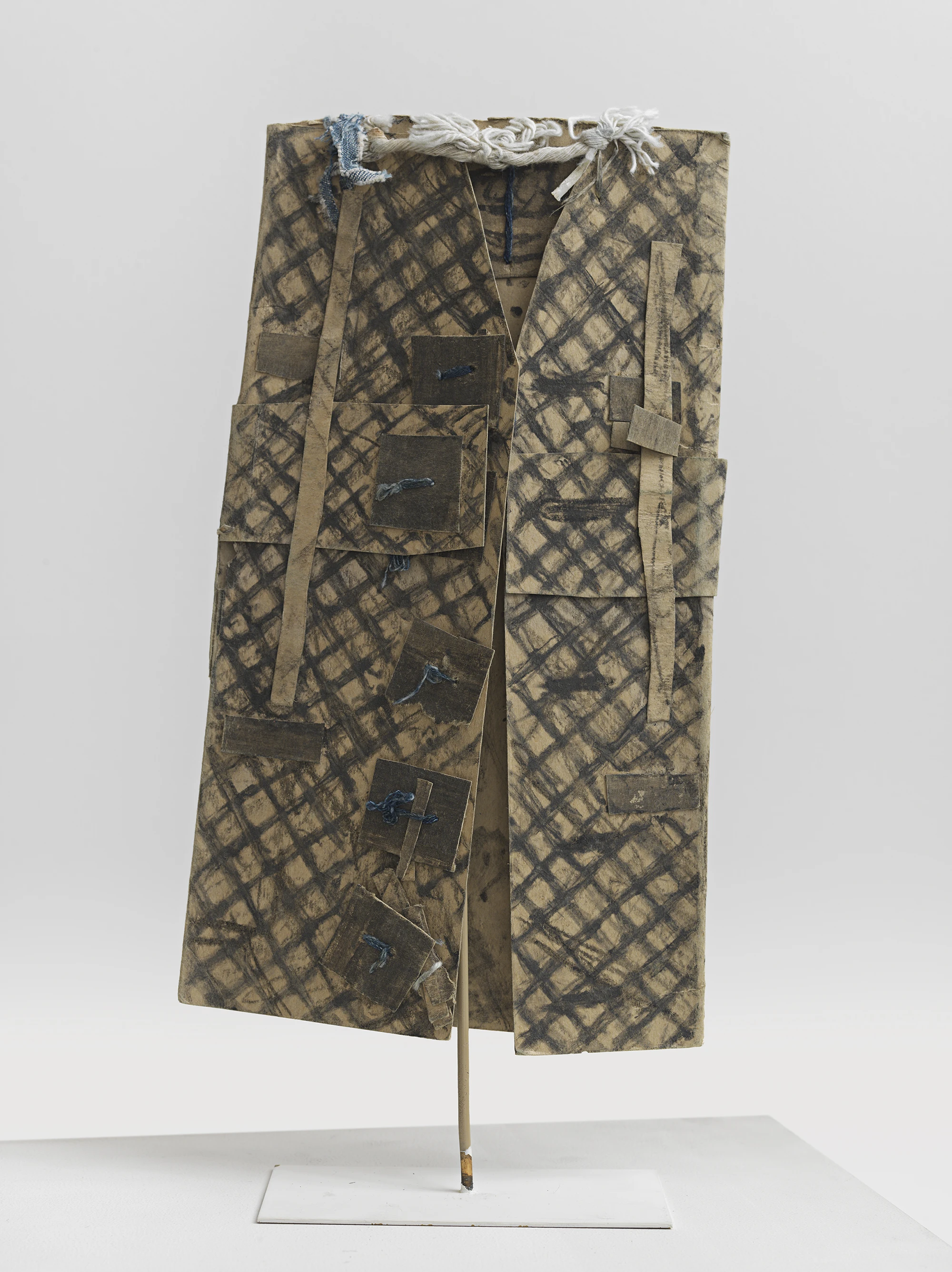 James Castle, Untitled (grey plaid jacket)