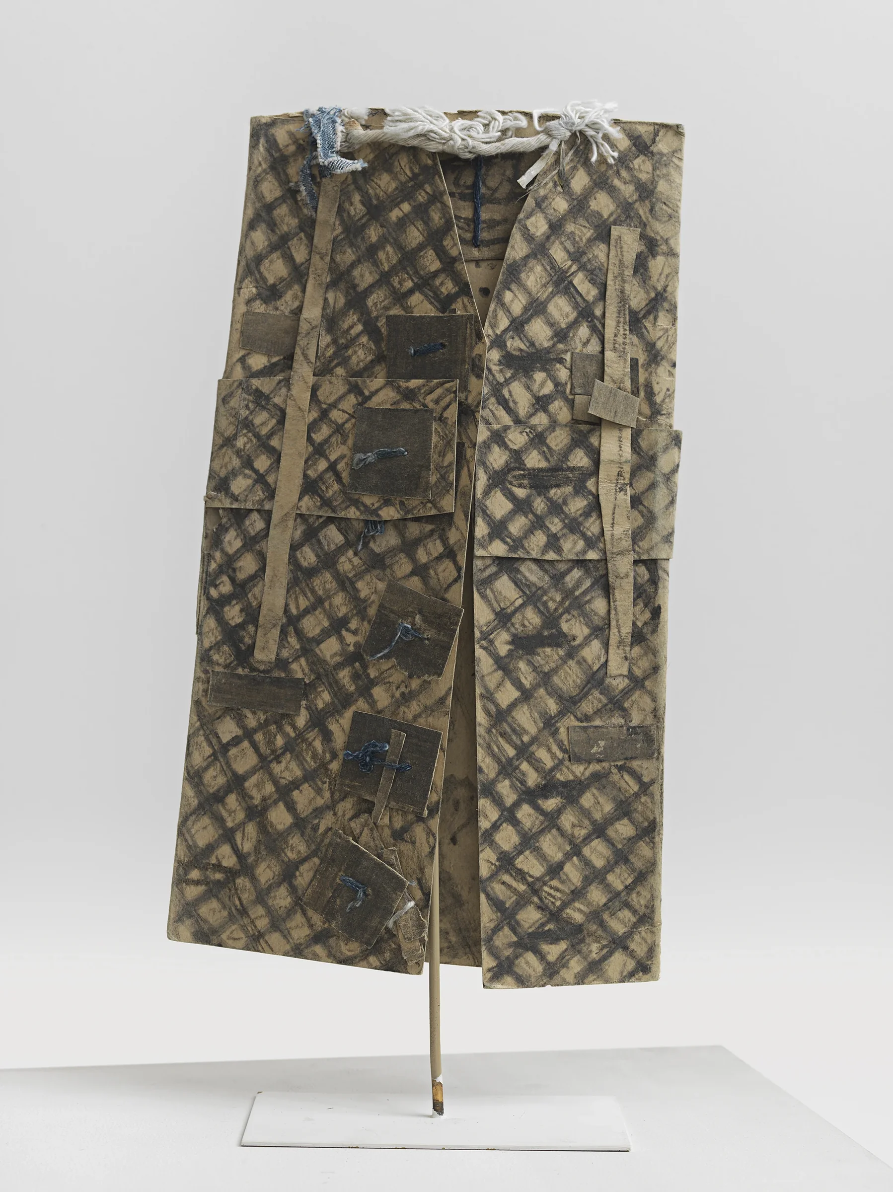 James Castle, Untitled (grey plaid jacket)