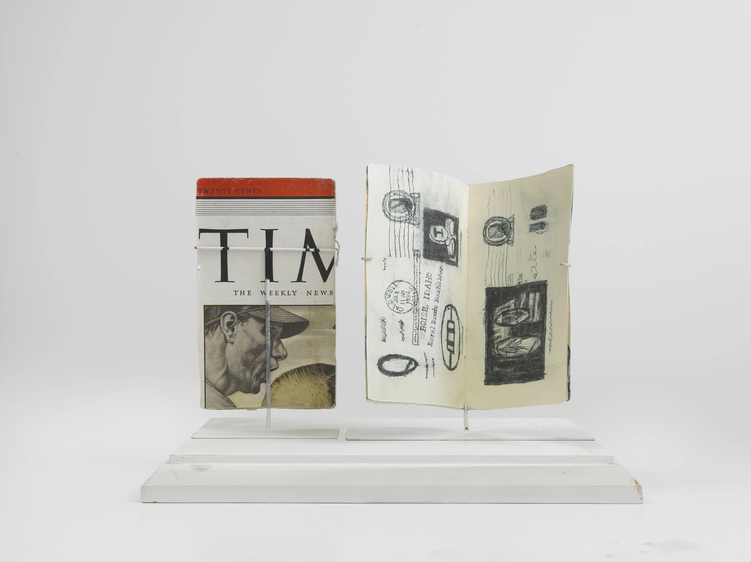 James Castle, Untitled (Time Magazine Book), 1933–1940