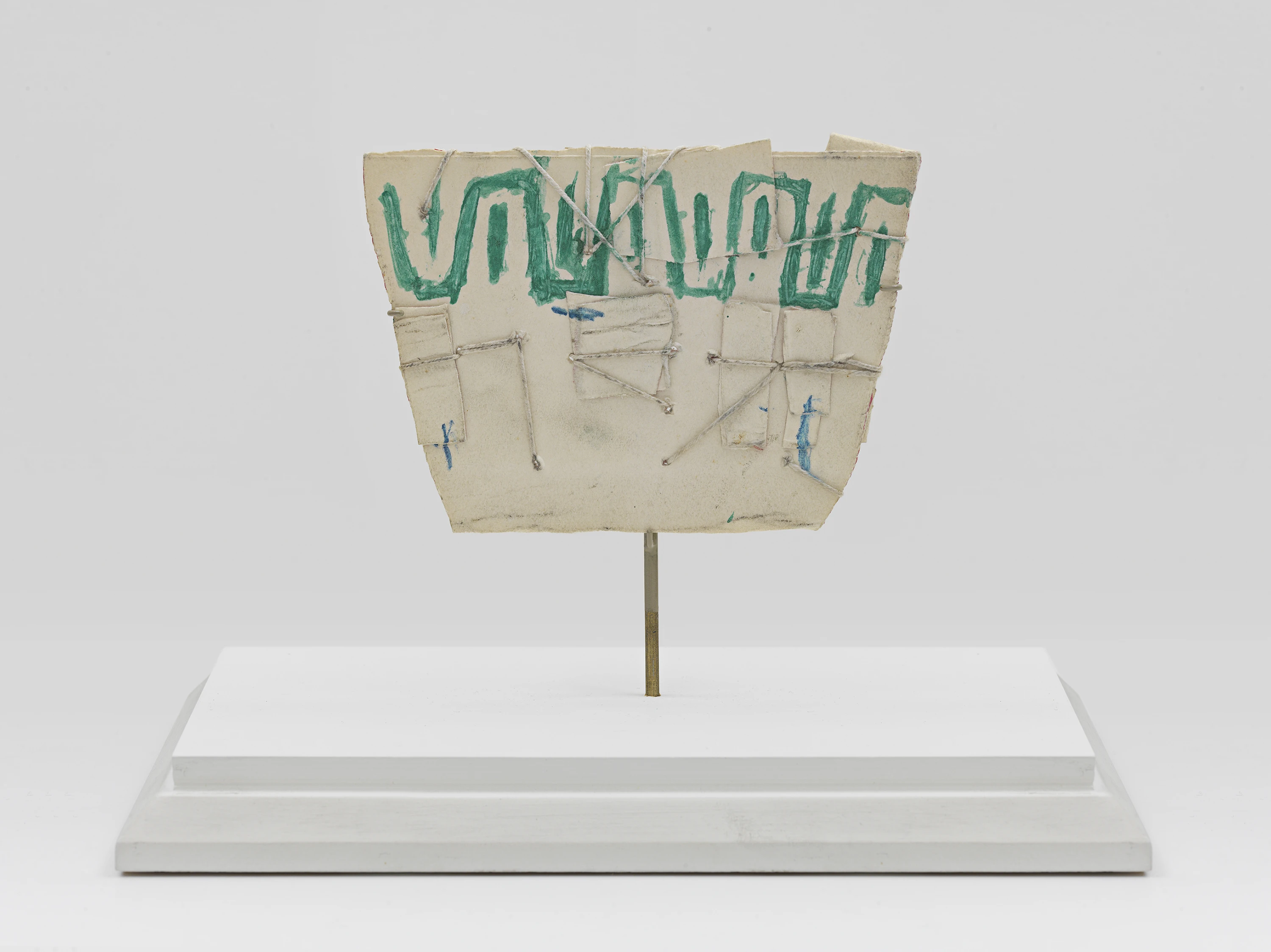 James Castle, Untitled (white bowl with green design)