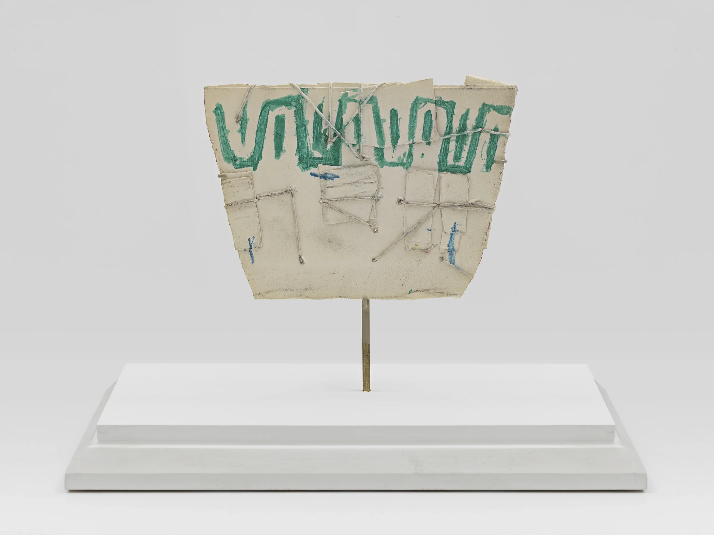 James Castle, Untitled (white bowl with green design)